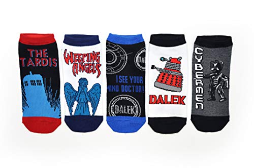 Doctor Who Socken (5 Paar) – Low Cut Socken, passend für Schuhgröße 34-10 (Damen) von Everything Legwear