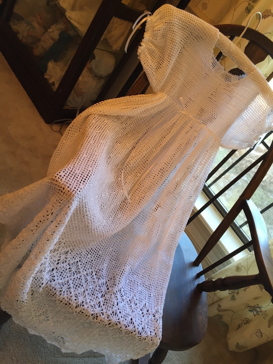 Taufkleid Gehäkelt Filigrane Filethäkelung, Erbstück, Gehäkelt | 12 Monate von EverythingsSewMom