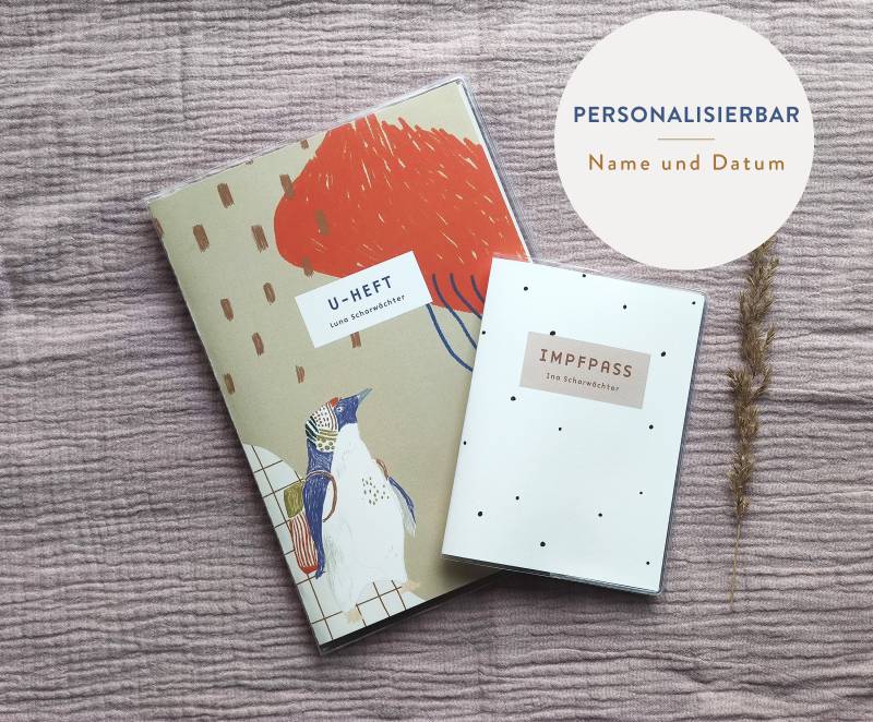 U-Heft Und Impfpass-Hülle Mit Print "Pinguin" von EverywhereyougoShop