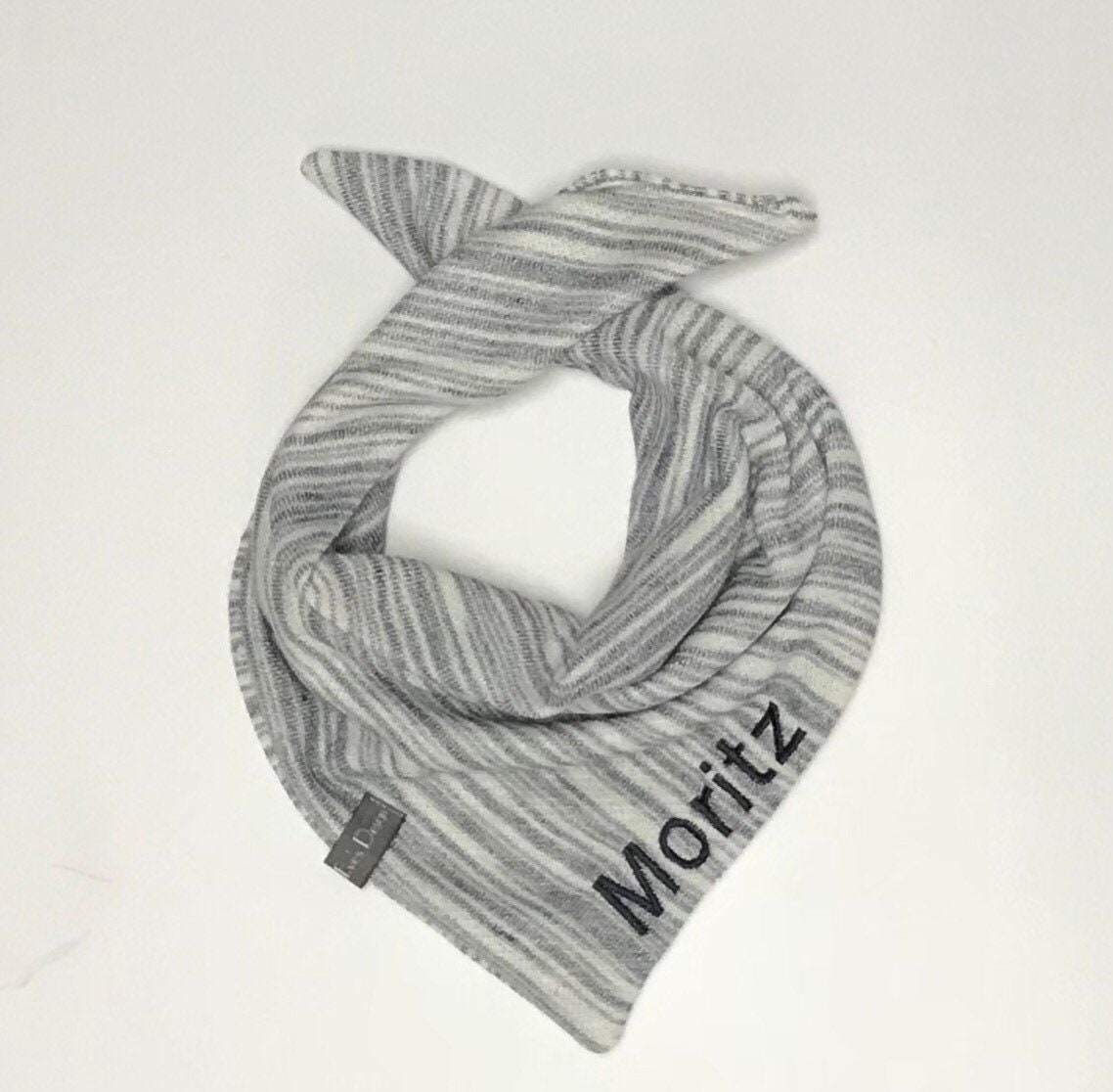 Sweattuch Mit Name, Halstuch, Babyhalstuch "Grau Gestreift" Einheitsgröße, Junge von EvesDesign1