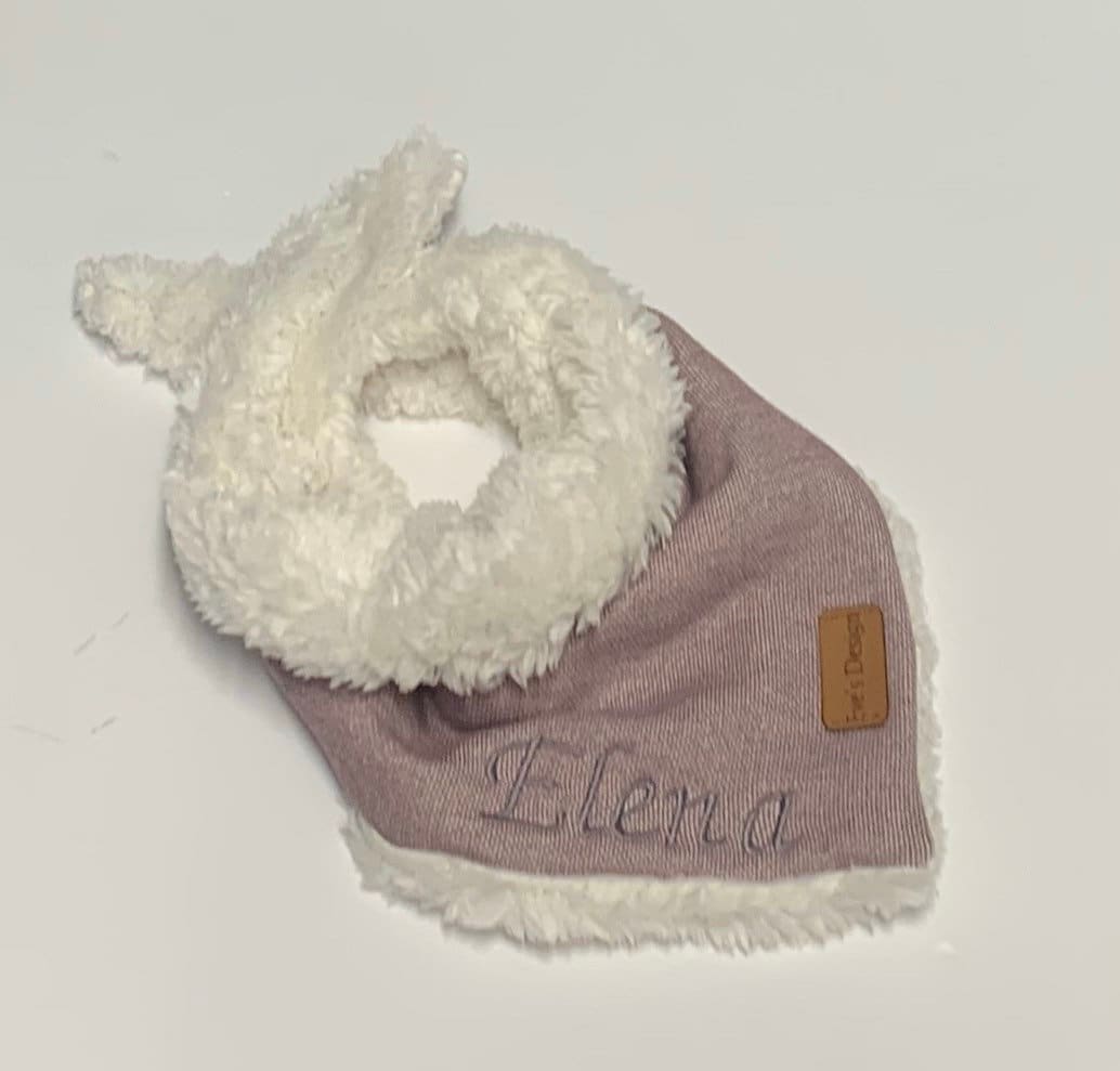 Sweattuch Mit Name, Halstuch, Babyhalstuch "Rosa/Lila" Halstuch Mädchen Junge, Einheitsgröße von EvesDesign1