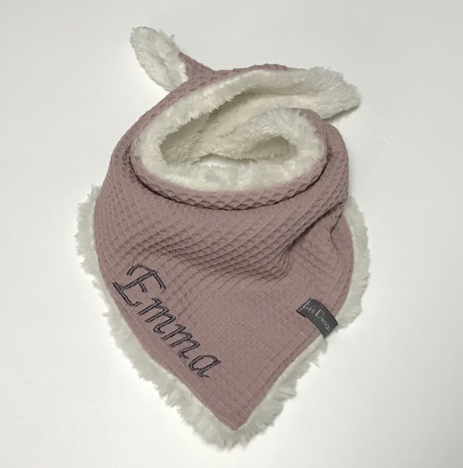 Waffelpique Halstuch Mit Name, Halstuch, Babyhalstuch "Rosa" Einheitsgröße, Mädchen von EvesDesign1