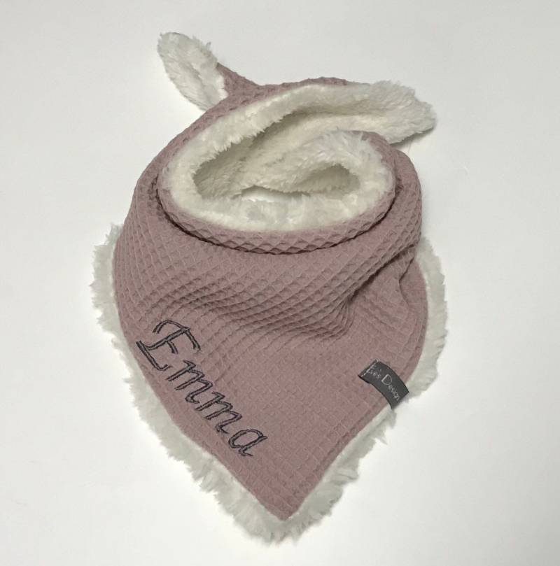 Waffelpique Halstuch Mit Name, Halstuch, Babyhalstuch "Rosa" Einheitsgröße, Mädchen von EvesDesign1