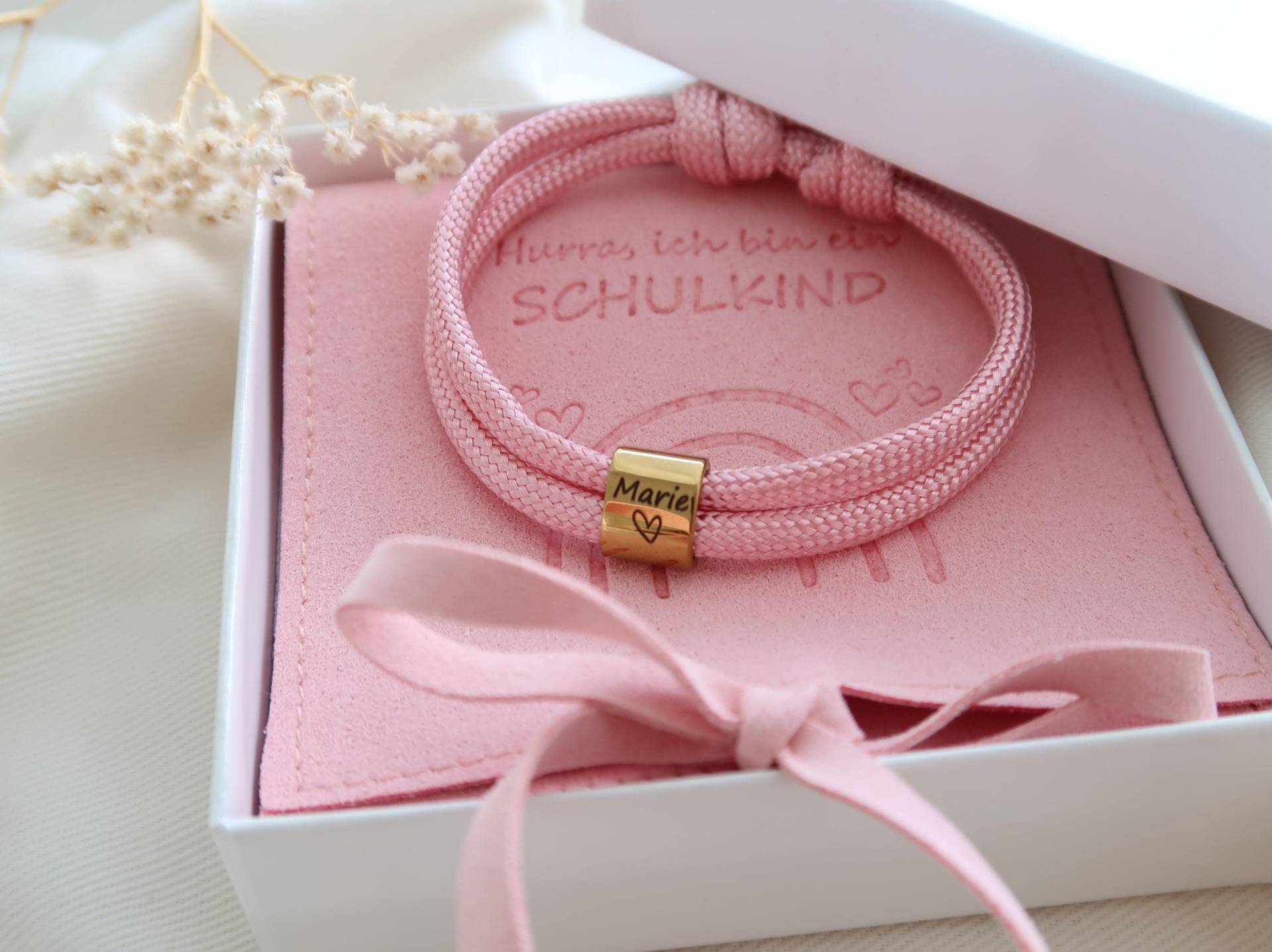 Armband Mit Gravur - Namensarmband Segeltau Geschenk Einschulung Taufe Kommunion Konfirmation Geschenk-Set von EveundLyn