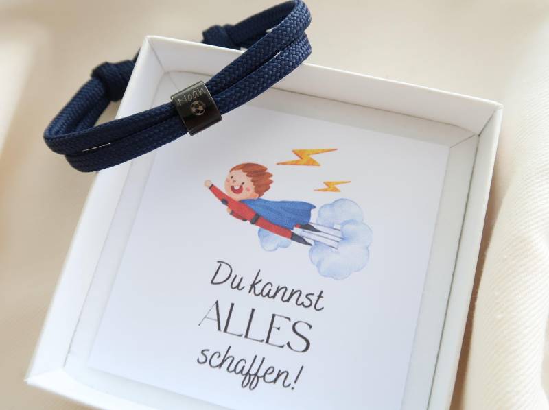 Armband Mit Gravur - Namensarmband Segeltau Geschenk Einschulung Taufe Kommunion Konfirmation von EveundLyn