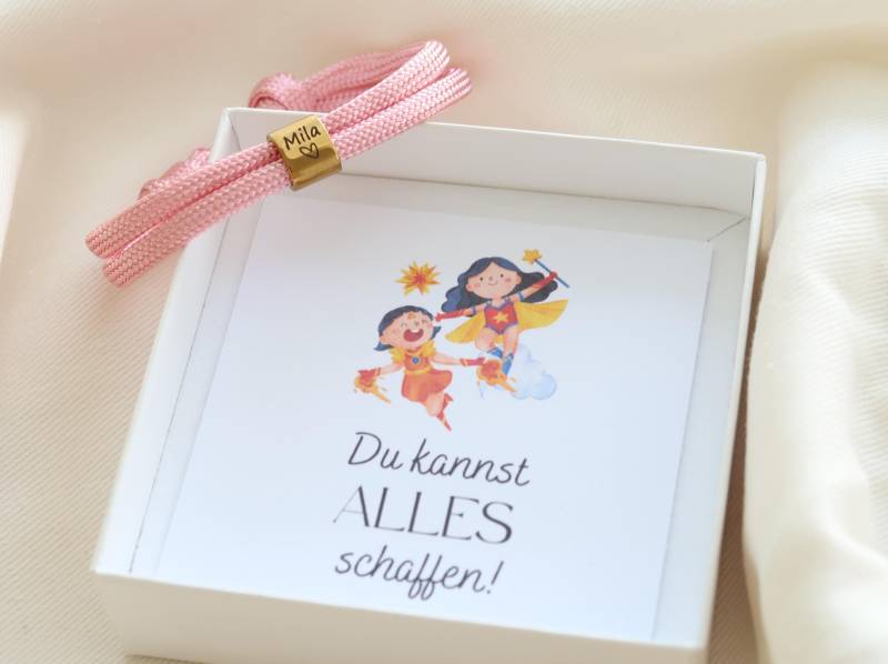 Armband Mit Gravur - Namensarmband Segeltau Geschenk Einschulung Taufe Kommunion Konfirmation von EveundLyn