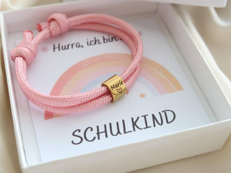 Armband Mit Gravur - Namensarmband Segeltau Geschenk Einschulung Taufe Kommunion Konfirmation von EveundLyn