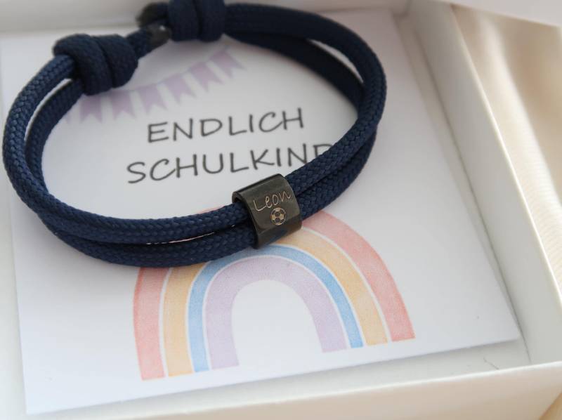 Armband Mit Gravur - Namensarmband Segeltau Geschenk Einschulung Taufe Kommunion Konfirmation von EveundLyn