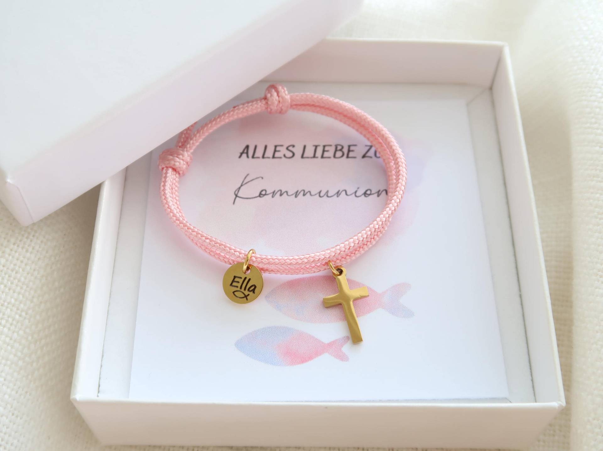 Armband Mit Gravur - Namensarmband Segeltau Geschenk Taufe Kommunion Konfirmation Armband Mit Gravur - Namensarmband Segeltau Geschenk Taufe Kommunion Konfirmation von EveundLyn