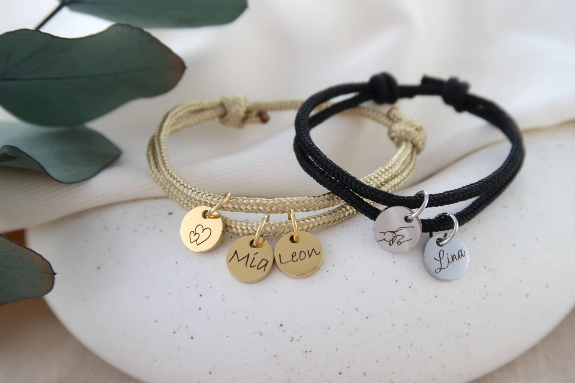 Armband Mit Gravur - Namensarmband Segeltau Personalisiertes Geschenk Weihnachtsgeschenk von EveundLyn