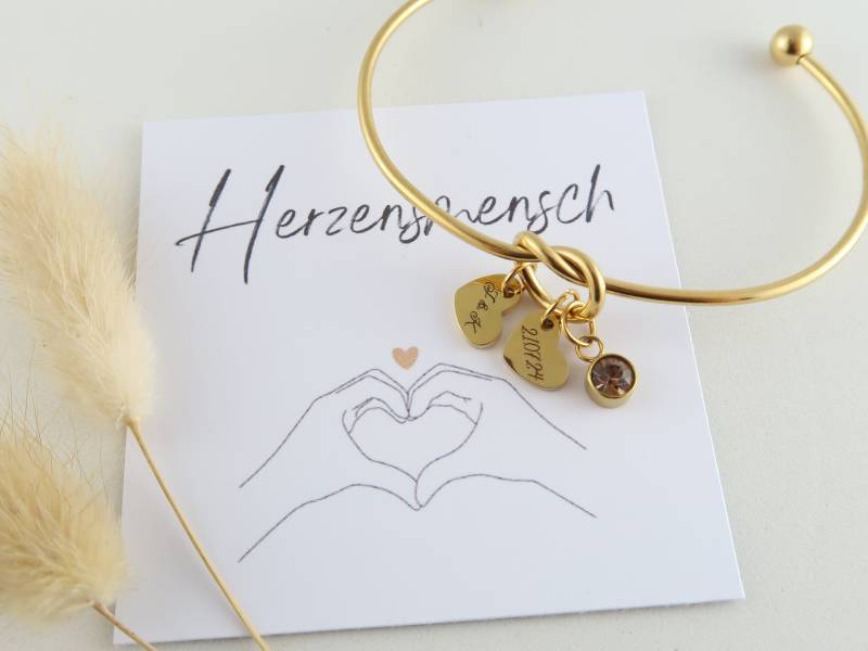 Knotenarmband - Personalisiertes Armband Geburtsstein Edelstahl Trauzeugin Bridesmaid Weihnachtsgeschenk von EveundLyn