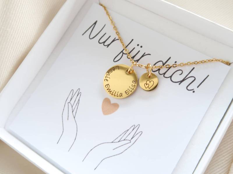 Personalisierte Kette Mit Namensgravur - Edelstahl in Silber Oder 18K Vergoldet Muttertagsgeschenk- Personalisiertes Weihnachtsgeschenk von EveundLyn
