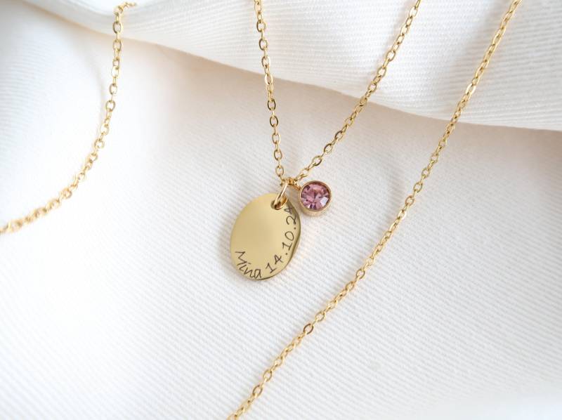 Personalisierte Kette Mit Namensgravur - Edelstahl in Silber Oder 18K Vergoldet Muttertagsgeschenk- Personalisiertes Weihnachtsgeschenk von EveundLyn