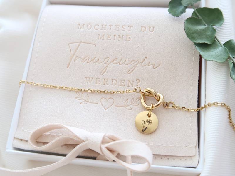 Personalisiertes Gravur Armband - Armkette Mit Anhänger Personalisiertes Geschenk Trauzeugin Geschenk-Set von EveundLyn