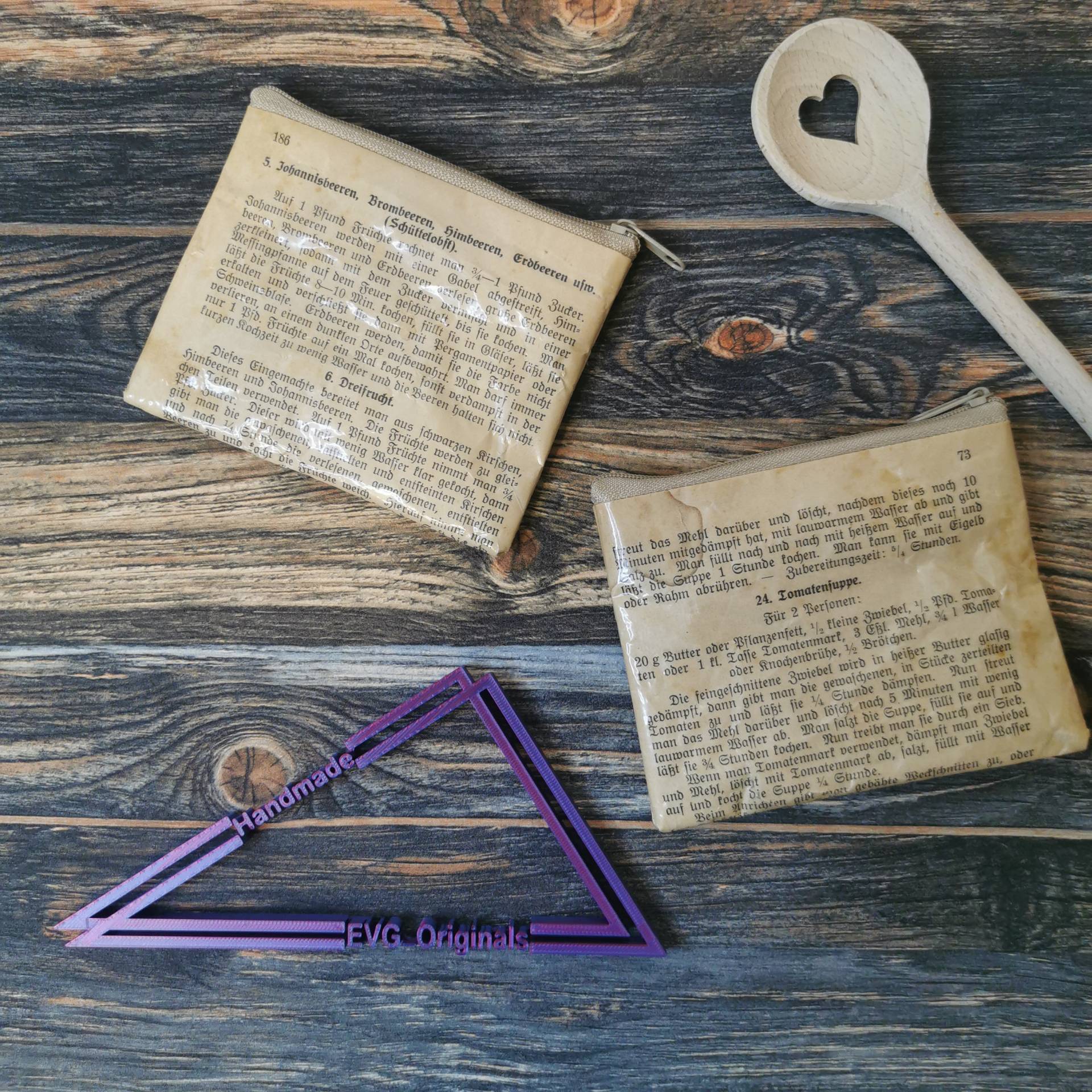 Täschchen Aus Kochbuchseiten - Upcycling von EvgOriginals