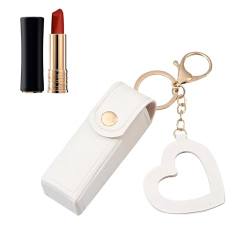 EviKoo Mini-Lippenstift-Organizer, tragbares Lippenstift-Etui | Reisekosmetiktasche,Tragbares PU-Leder, stilvolles Mini-Lippenstiftetui mit Liebesanhänger für Lippenstift, Lipgloss, Parfüm, von EviKoo