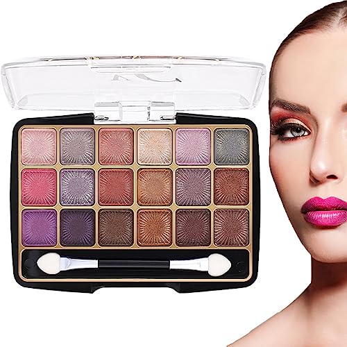 Lidschatten-Palette mit 18 Farben | Weibliche Perlglanz-Lidschatten-Palette | Nährende Zutaten Augen-Make-up-Tool für Hochzeiten, Partys und Alltag Evikoo von EviKoo