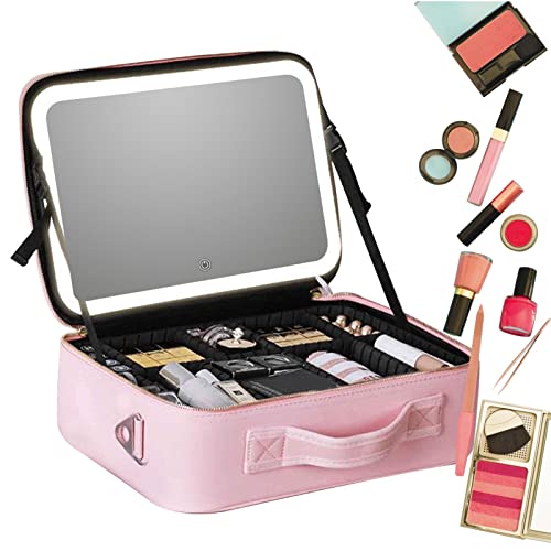 Reise-Make-up-Tasche, tragbarer, kompakter Kosmetik-Organizer für viele Zwecke, ideal zum Aufbewahren und Transportieren von Make-up, stilvolles und langlebiges Design, rose, S von EviKoo