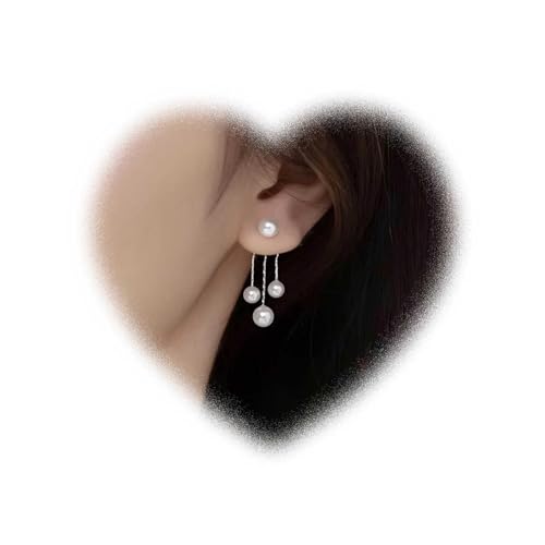 Eviarli Bohemian Perle Jacke Ohrringe Teenager Perle Ohrringe Quaste PerleOhrringe Perle AnhängerOhrringe Perle HochzeitOhrringe Zwei Wege Vorne RückenOhrringe Damen Schmuck von Eviarli