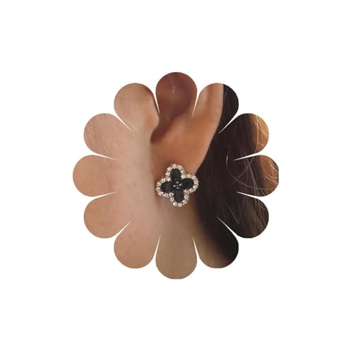 Eviarli Bohemian Vierblättrige Kleeblatt Ohrringe Kleeblatt Ohrringe Kristall KleeblattOhrringe Zirkon BlumeOhrringe Charme Glücksohrringe Damen Schmuck von Eviarli