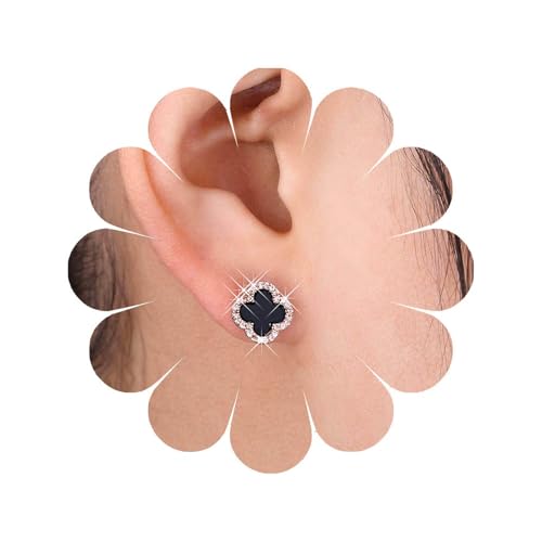 Eviarli Vintage Vierblättrige Kleeblatt Ohrringe Kleeblatt Ohrringe Kristall KleeblattOhrringe Charme GlückOhrringe Damen Schmuck von Eviarli