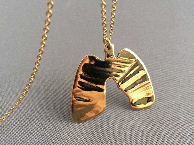 Doppel Lung Halskette, Transplant, Schmuck, Anhänger, Gold Krebs, Mukoviszidose von EvieOluJewelry
