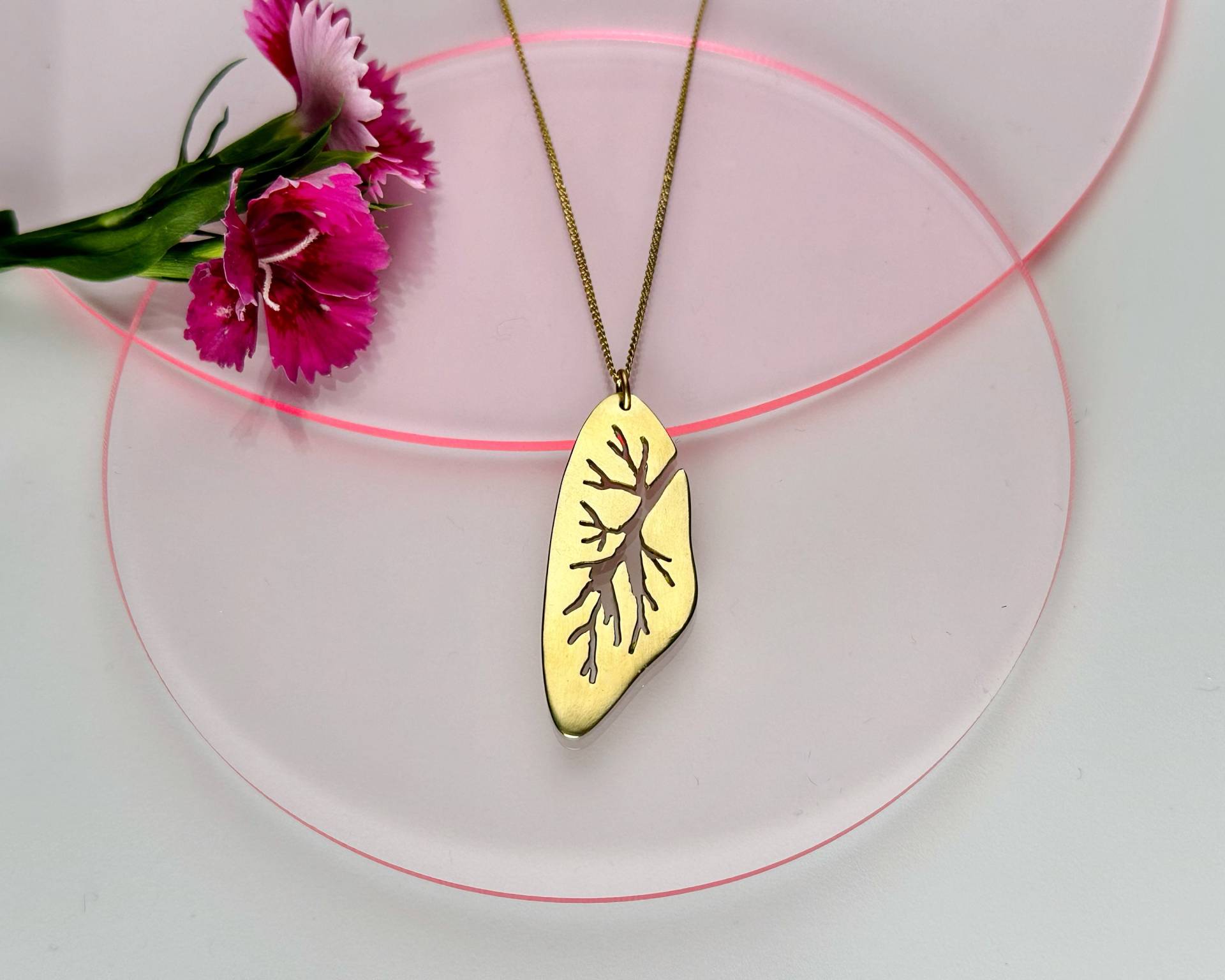 Lunge Halskette, Lungenkrebs, Mukoviszidose, Transplant, Schmuck, Anhänger, Lungenkrebs Bewusstsein, Atmungstherapie von EvieOluJewelry