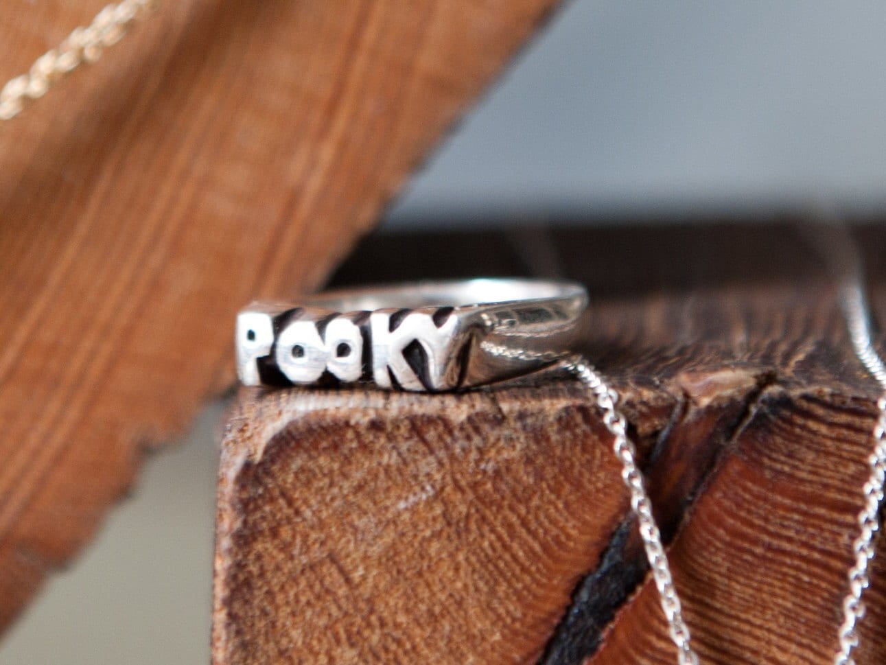 Pooky Wort Ring, Sterling Silber Schmuck, Begriff Der Zärtlichkeit Ring von EvieOluJewelry