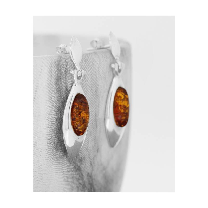 Cognac Bernstein Ohrringe Sterling Silber Ohrstecker von EvieWallaceDesigns