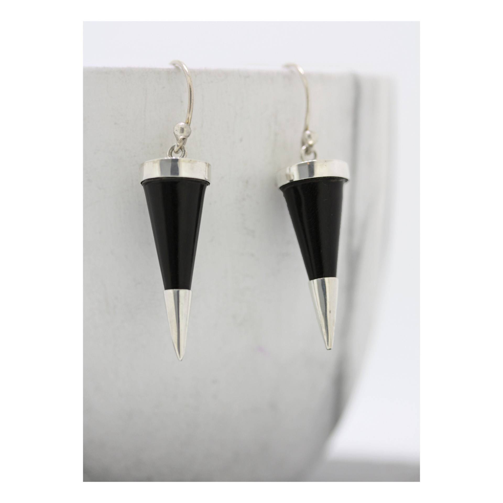 sterling Silber & Holzkegel Ohrringe, Geschenk Zum 5 von EvieWallaceDesigns