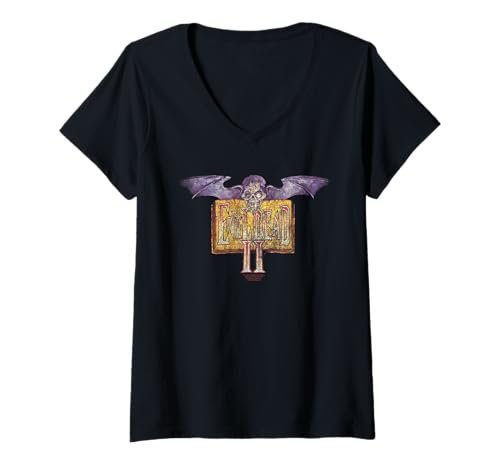 Damen Evil Dead 2 Bat and Book Logo Horror Movie T-Shirt mit V-Ausschnitt von Evil Dead 2