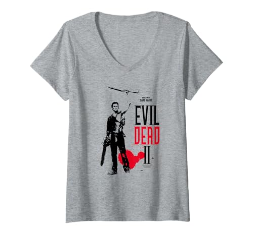Damen Evil Dead 2 Minimalist Modern Cover Horror Movie T-Shirt mit V-Ausschnitt von Evil Dead 2