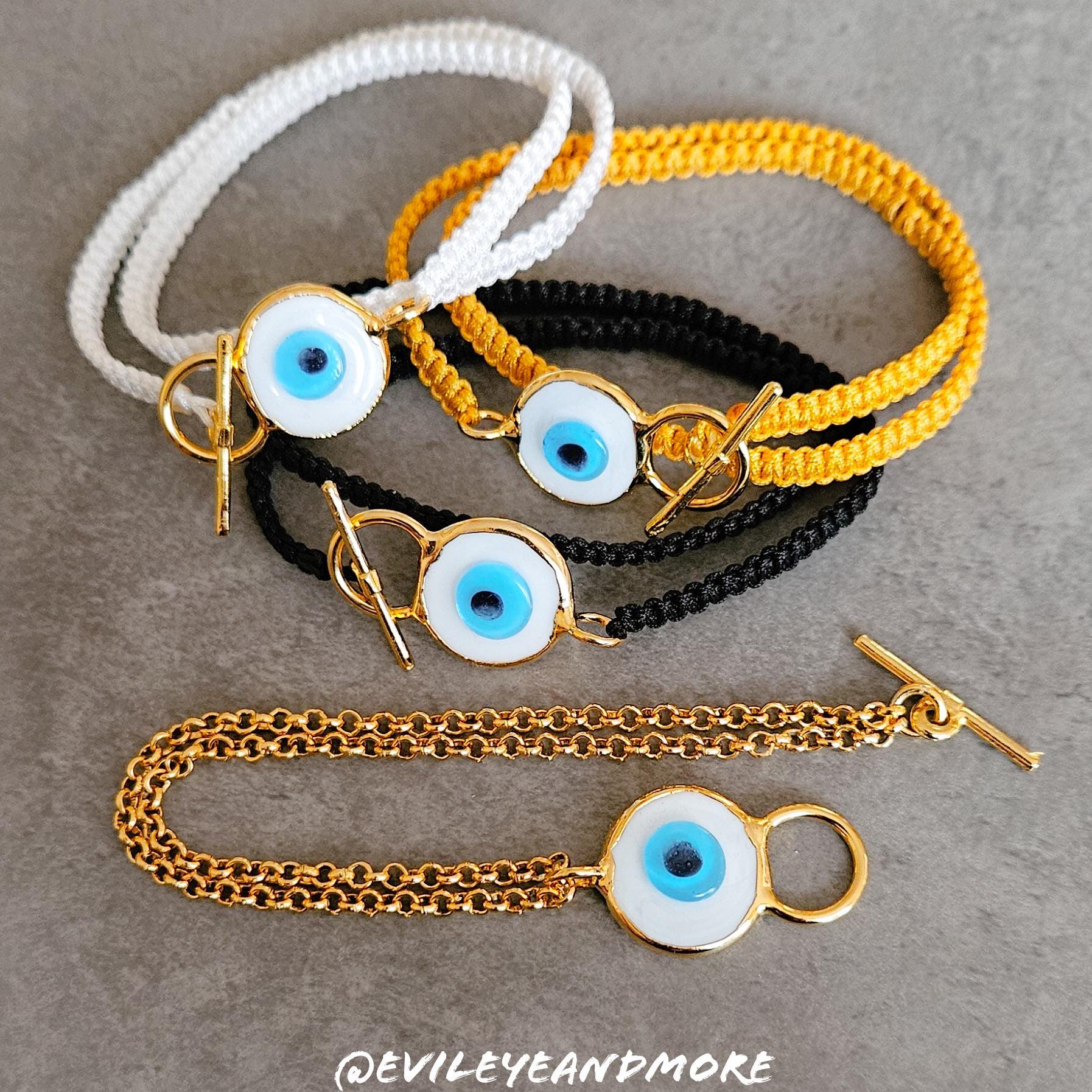 Nazar Makramee, Armband Set, Mati Armband, Bileklik, Makrameearmband, Geschenkidee, Schutzarmband, Glücksarmband von Evileyeandmore