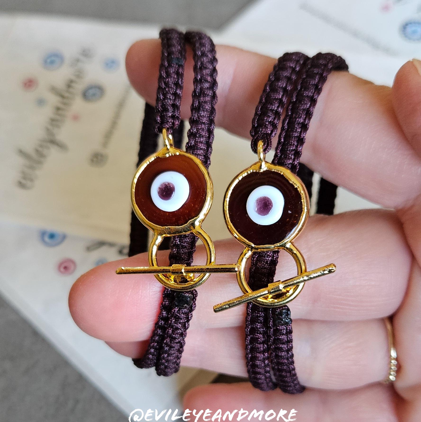 Nazar Makramee, Armband Set, Mati Armband, Bileklik, Makrameearmband, Geschenkidee, Schutzarmband, Glücksarmband von Evileyeandmore