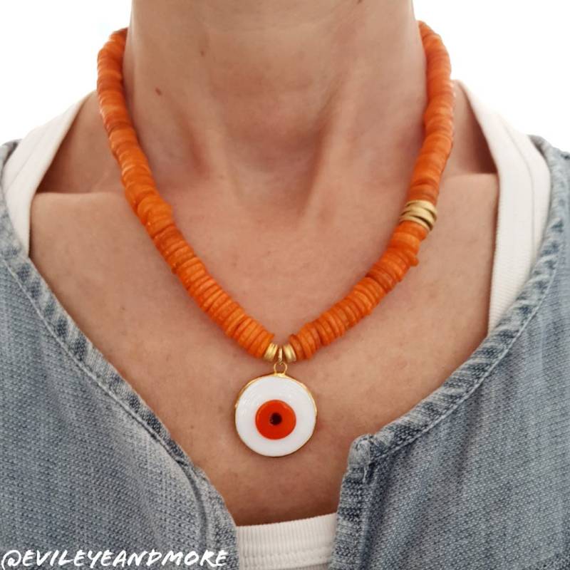 Nazarboncuk Kette, Nazarkette, Kolye, Glasperlenkette, Schmuck, Perlmutt Naturstein von Evileyeandmore