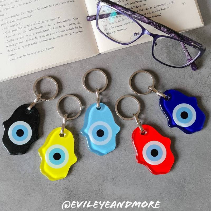 Schlüsselanhänger, Keychain, Anhänger, Deko, Deco, Nazarboncuk, Evileye, Mataki, Ojosturcos, Ojitosturcos, Geschenkideen von Evileyeandmore