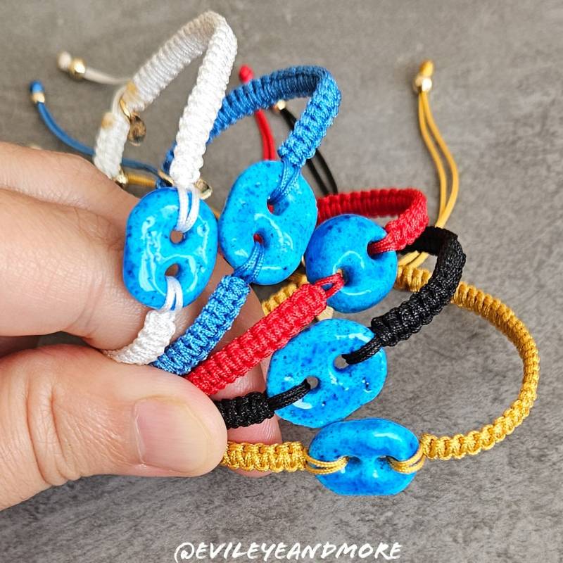 Süryani Nazar Makramee, Armband Set, Mati Armband, Bileklik, Makrameearmband, Geschenkidee, Schutzarmband, Glücksarmband von Evileyeandmore