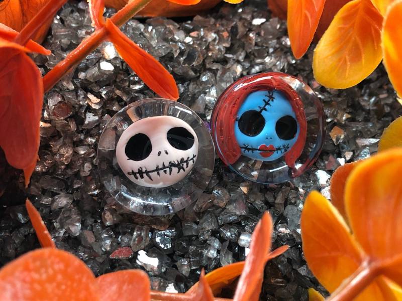 Halloween Plugs, Paar 24 Mm-40 Mm Double Flared, Nightmare von Evilgenica