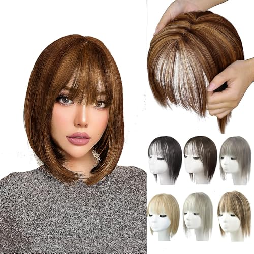 Evimstil Natürliche Haarteile mit Pony für Frauen, 2025 Neuest Perücken, Kurze Perücken in Bangs mit Schläfen, Haarteile Echthaar Haar Clip in Topper 25 * 10 * 5cm Evimstil Natürliche Haarteile mit Pony für Frauen, 2025 Neuest Perücken, Kurze Perücken in Bangs mit Schläfen, Haarteile Echthaar Haar Clip in Topper 25 * 10 * 5cm von Evimstil