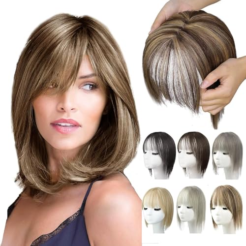 Evimstil Natürliche Haarteile mit Pony für Frauen, 2025 Neuest Perücken, Kurze Perücken in Bangs mit Schläfen, Haarteile Echthaar Haar Clip in Topper 25 * 10 * 5cm Evimstil Natürliche Haarteile mit Pony für Frauen, 2025 Neuest Perücken, Kurze Perücken in Bangs mit Schläfen, Haarteile Echthaar Haar Clip in Topper 25 * 10 * 5cm von Evimstil