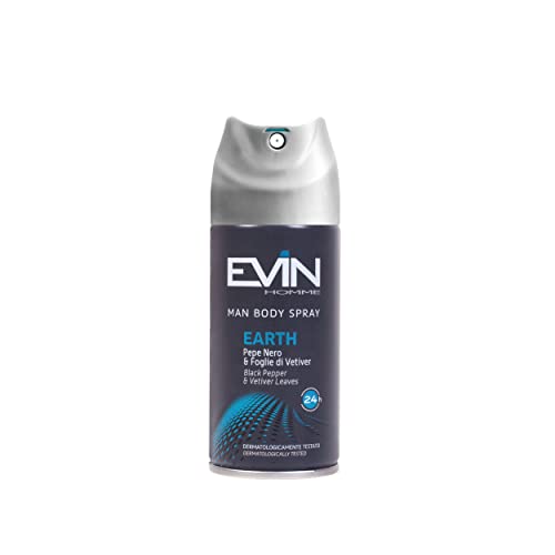 EVIN HOMME | 24 Herren-Lufterfrischer, schwarzer Pfeffer und Vetiver-Blätter, Lebensdauer 24 Stunden, 150 ml von EVIN