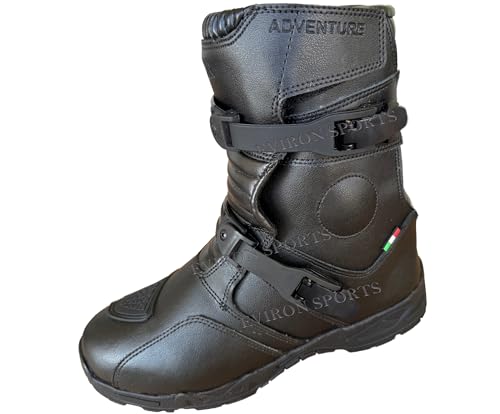 Eviron Adventure Motorrad Motorrad Lederstiefel MX Low Off Road Stiefel, Schwarz , 42 1/3 EU von Eviron