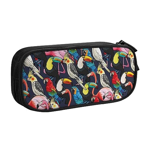 Ägypten Kamele Pencase Lustige Federmäppchen Federmäppchen mit Reißverschlussfächern Ästhetische Bleistifttasche Bürobedarf Organizer (3 Farben Schwarz/Blau/Rosa), Tropischer wilder Flamingo, von Evius