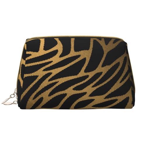 Eiffelturm-Leder-Kosmetiktasche, niedliche Reise-Make-up-Tasche, Make-up-Tasche, tragbare Kosmetiktasche, Reise-Kosmetiktasche für Damen und Mädchen, Leopard Tiger, Einheitsgröße von Evius