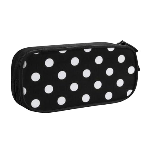 Evius Black & White Big Dot Pencase Funny Pencil Cases Pencil Pouch with Zipper Compartments Aesthetic Pencil Bag Office Supplies Organizer (3 Colors Black/Blue/Pink), Schwarz & Weiß Big Dot, von Evius