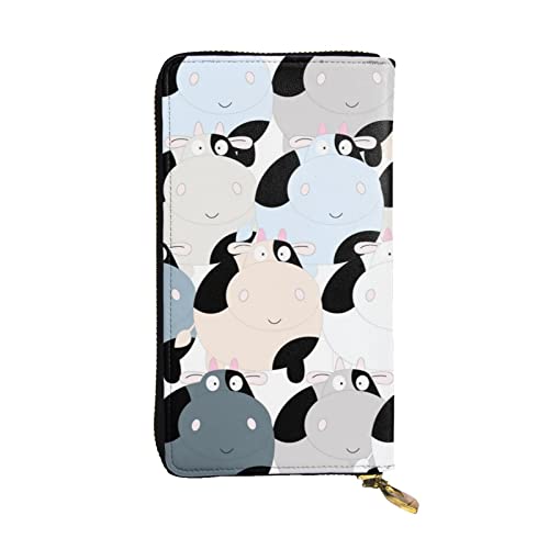 Evius Cow Collection Geldbörse Herren Geldbörsen Personalisierte Geldbörse für Männer Leder Billfold Herren Geldbörsen mit Münzfach Reißverschluss Geldtasche für Männer Ideal zum Tragen für Business von Evius