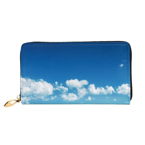 Evius Design Name Geldbörse - Damen Geldbörse Mode Gedruckt Lange Brieftasche - Tragbare Stilvolle Geldtasche, Beach White Clouds, Einheitsgröße von Evius