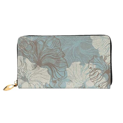 Evius Design Name Geldbörse - Damen Geldbörse Mode Gedruckt Lange Brieftasche - Tragbare Stilvolle Geldtasche, Blue Grace Floral, Einheitsgröße von Evius