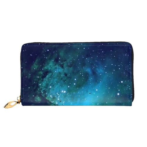 Evius Design Name Geldbörse - Damen Geldbörse Mode Gedruckt Lange Brieftasche - Tragbare Stilvolle Geldtasche, Galaxy Green, Einheitsgröße von Evius