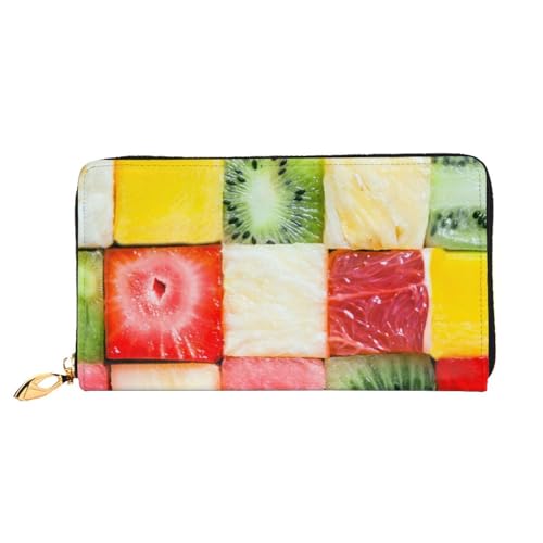 Evius Design Name Geldbörse - Damen Geldbörse Mode Gedruckt Lange Brieftasche - Tragbare Stilvolle Geldtasche, Kiwi-Wassermelone, Einheitsgröße von Evius